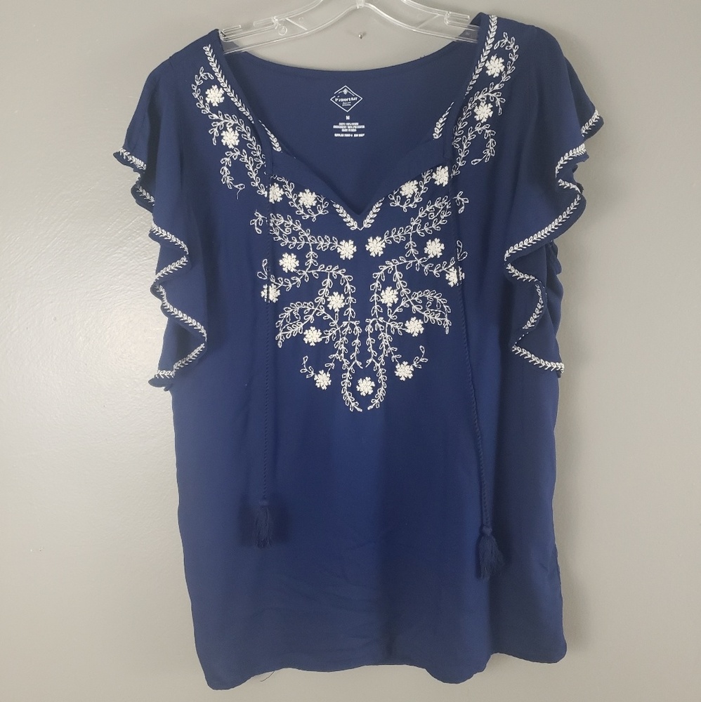 St John's bay boho  embroidered top
